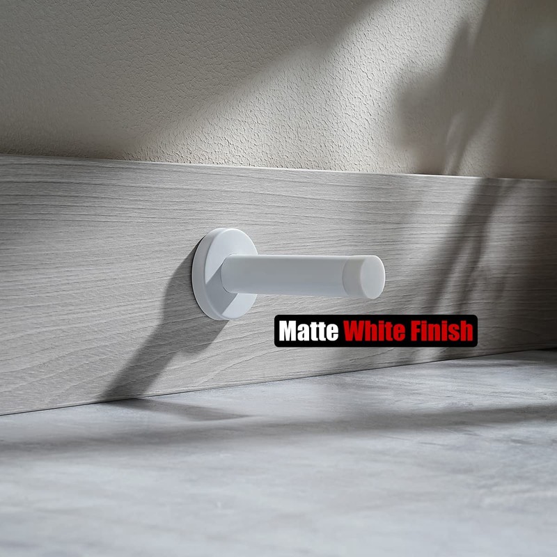JQK Door Stopper White, 304 Stainless Steel Thicken 1mm Sound