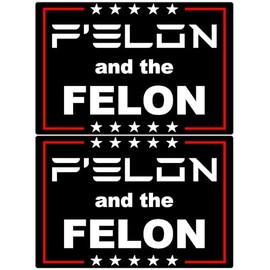 2 Pack Funny Anti Elon Felon Magnet Gift Decoration Vinyl Coat of Arms Auto Bumper Magnet Stickers Fade Proof Waterproof Outdoor Indoor
