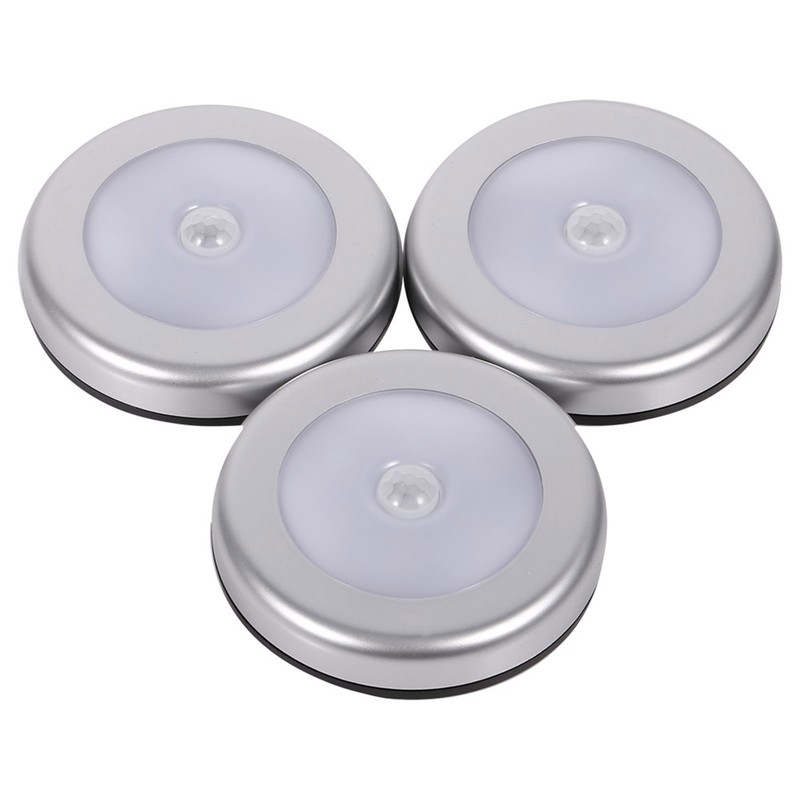 3Pcs Wireless PIR Automatic Motion Sensor Night Light 6 LED