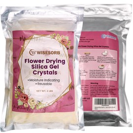 Wisesorb (NET 2 LBS) Silica Gel Flower Drying, Silica Gel Flower Drying Crystals, Color Indicating Flower Drying Silica, Reusable Silica Gel for Drying Flowers