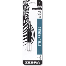 Zebra® Ballpoint F-Refills For F-301, F-301 Ultra & 301 A Pens, 2 Pack, Black