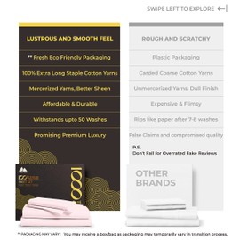 MAYFAIR LINEN 100% Pure Egyptian Cotton Sheets California King Size - 1000 Thread Count 4 PC Luxury 5-Star Hotel Cal King Sheets, 16" Deep Pocket Sateen Weave, Extra Soft Cooling Bed Sheet Set - Blush