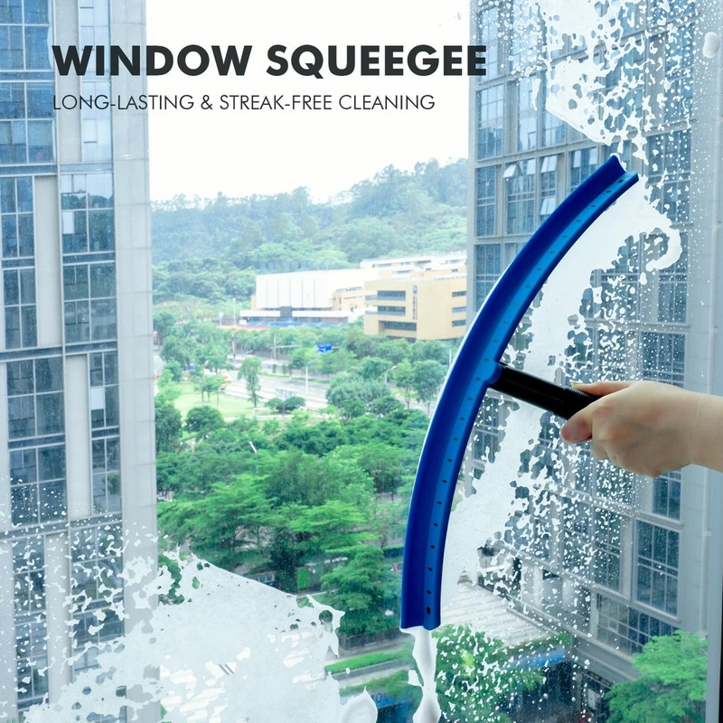 FOSHIO Window Squeegee with 18-Inch Large TPU Blade, All-Purpose Shower