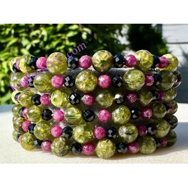 Crystal Wholesale Lot 6 Pcs Natural Crystal Leo Zodiac Stretch Bracelet Healing