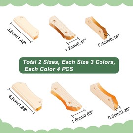 WADORN 24pcs Metal Belt Buckle End Tips, 3 Colors Bag Decorative Clip Buckles Webbing Zipper Tips Strap End Edge Protector with Screws for DIY Leather Craft Belt Handmade Bag Making(3.6/4.8cm)