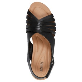 Earth® Women's HARTIE Wedge Sandal, Black 001, 9 M