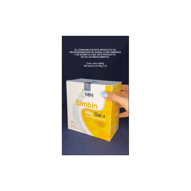 Simbin Gel NIN 15 Sobres Suplemento Probióticos Prebióticos Sabor Plátano