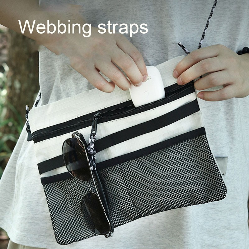 Outdoor Shoulder Bag Multifunction Multiple Department Adjustable Strap Portable Mini