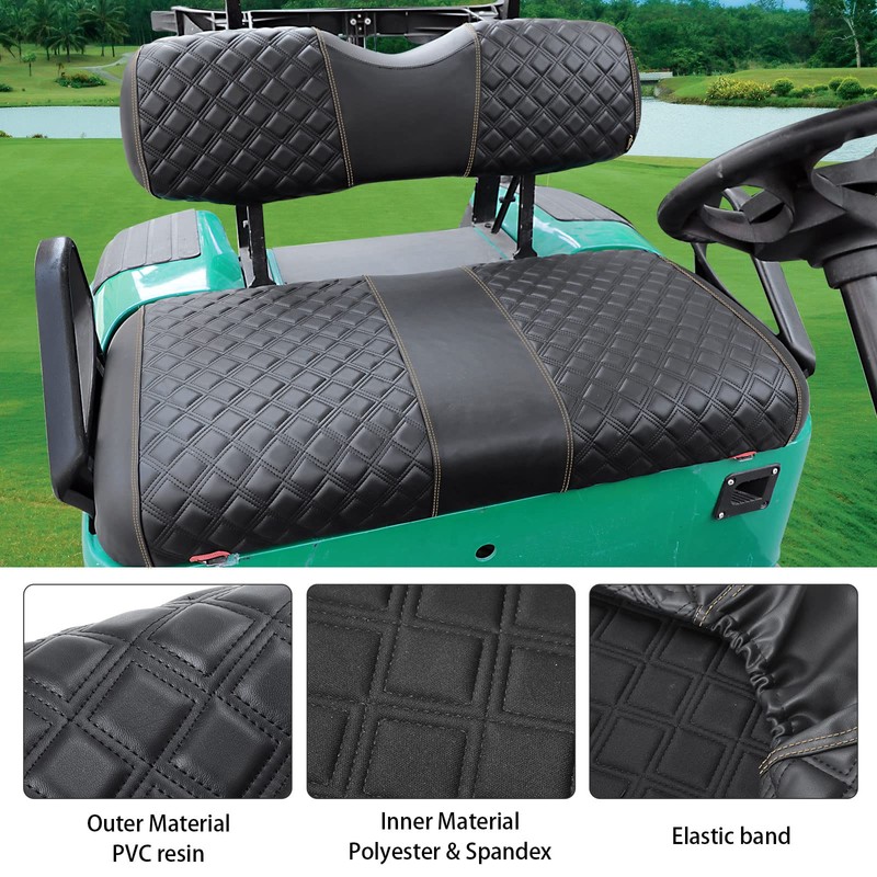 Roykaw Golf Cart Seat Covers Kit Fit for EZGO TXT