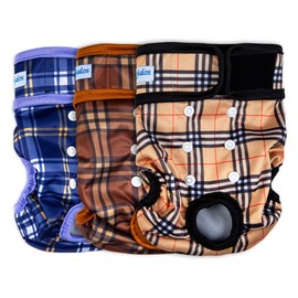 Leekalos Reusable Washable Dog Diapers Female (3 Pack) - Highly Absorbent Doggie Diapers - Size Adjustable Puppy Diapers for Dog Period Panties (Small)