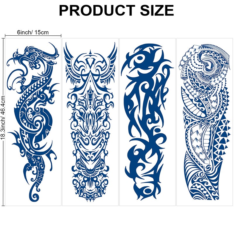 Qpout Semi-Permanent Temporary Tattoos for Men and Women, 1-2 Weeks