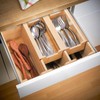 Okllen Bamboo Kitchen Drawer Organizer, Stackable 2-Tier Utensil Drawer Organizer