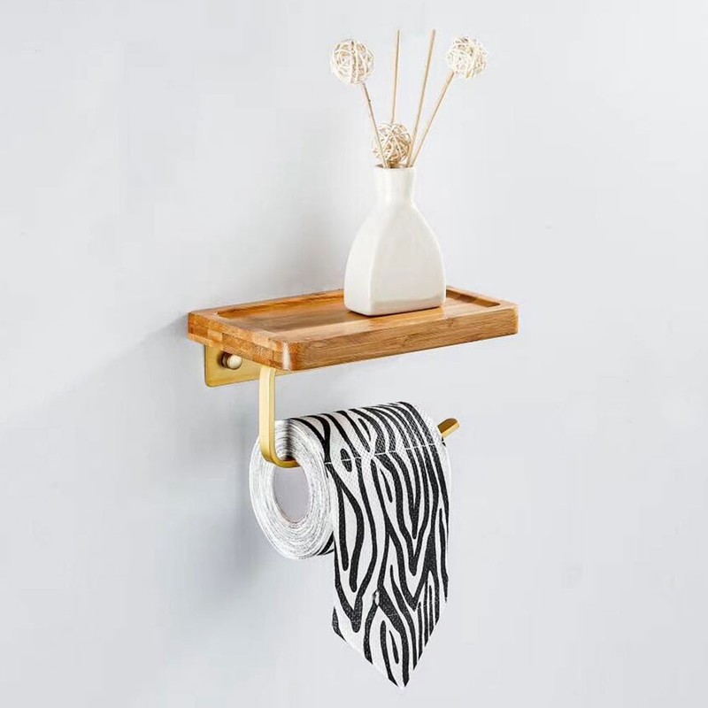 Wall Mounted Paper Towel Holder Tissue Roll Paper Rack Organizer