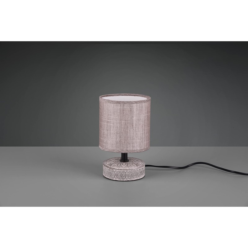 Reality Leuchten Marie R50980126 Table Lamp Ceramic Brown Fabric Shade