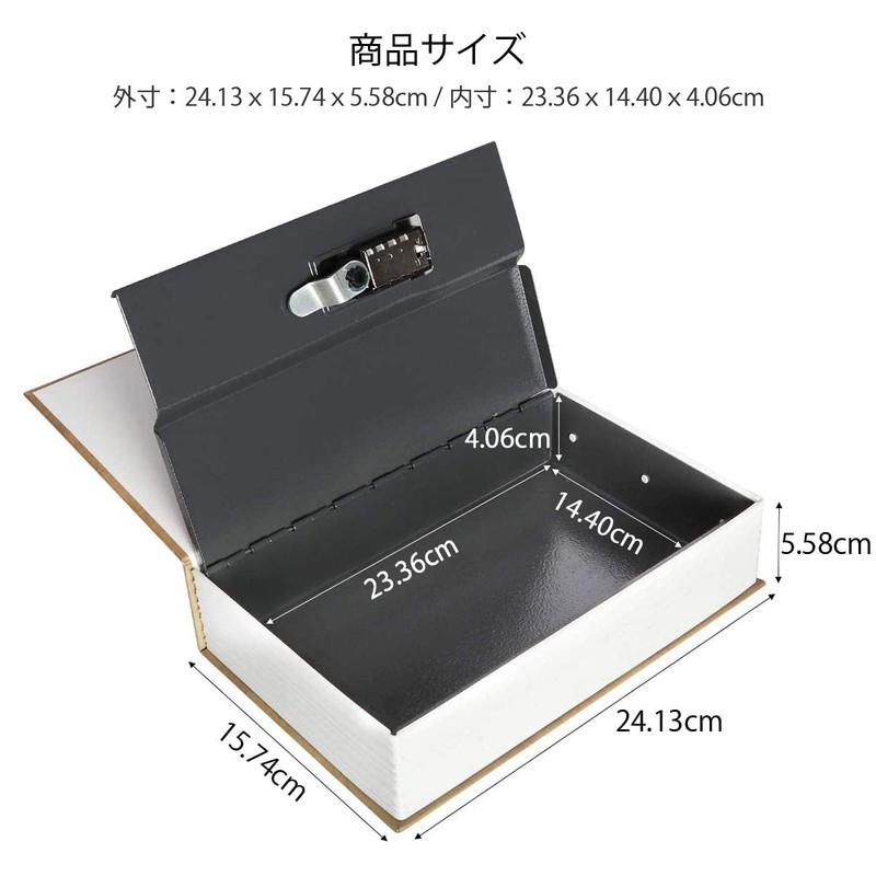 Lysmics Book Safe Box Lock, Hidden Safe, Book-like Design, Dial