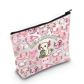 PLITI Axolotl Gifts Axolotl Lover Makeup Bag Funny Relaxing Axolotl Gift Anime Relaxolotl Gift Salamander Gift (relaxolotl bag)