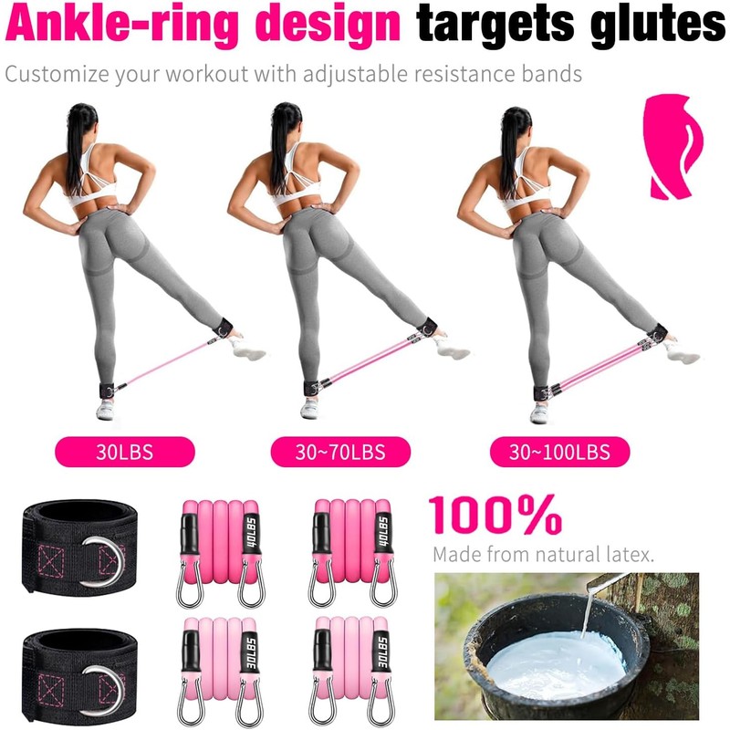 Bbtops Pilates Bar Kit with Resistance Bands(4 x Bands),3-Section Pilates