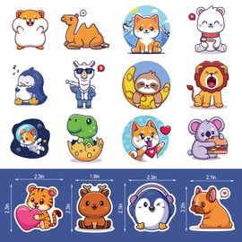 Pack of 300 Animal Stickers, Cute Stickers for Children, Kawaii Stickers for Water Bottles, Phone, Laptop, Waterproof Vinyl Stickers for Teenagers, Girls, Boys, Animal Stickers, Gifts