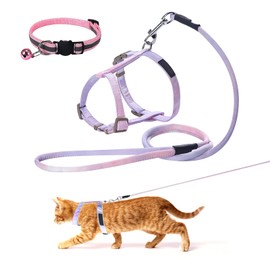 Adjustable Cat Harness and Lead Set for Kittens and Adult Cats, Soft and Comfortable Walking Harness, Safe and Secure Cat Collar, Ideal for Outdoor and Indoor Use