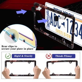 Realistic Forest Camouflage Camo Pattern License Plate Frame Stainless Steel Car License Plate Frame Accessory Car Plate Frame Decor 12.3" x 6.3" for US Vehicle Standard Size