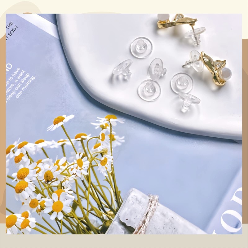 Earring Backs, Silicone Earring Backings, Clear Rubber Earring Safety Back