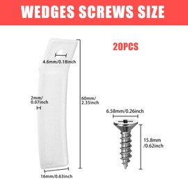 Homdiy Non Slip Drawer Stops for Dresser 20PCS PVC Plastic Drawer Stoppers with Screws Furniture Chest Bottom Repair Fixing Tool Replacement（2.36 x 0.63 x 0.08 Inch）