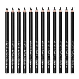 Black Eyeliner Pencil Set - 12 PCs Matte Silky Formulas Waterproof Eye Crayon Liners