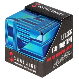 SHASHIBO Shape Shifting Box - STEM Magnetic Fidget Cube That Transforms Into Over 70 Shapes, Download Fun in Motion Toys Mobile App (Blue Crystal)