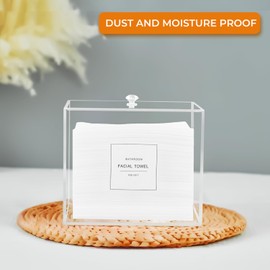 Disposable Face Towel Holder, Acrylic Face Towelettes Storage Box Compatible with Clean Skin Club Clean Towel Face Towels, Clear Skin Towels Containers, Makeup Remover Cloth Organizer