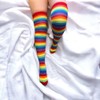 NuJake Rainbow Multicoloured Striped Over The Knee Socks Cotton Rich