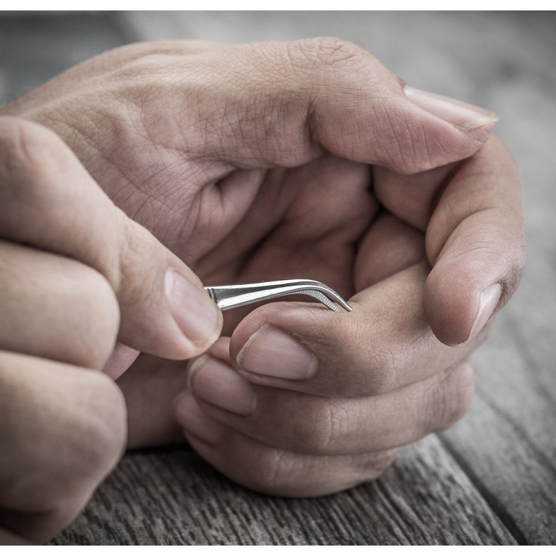 SE 3.5" Stainless Steel Curved Splinter Tweezers - 517TW