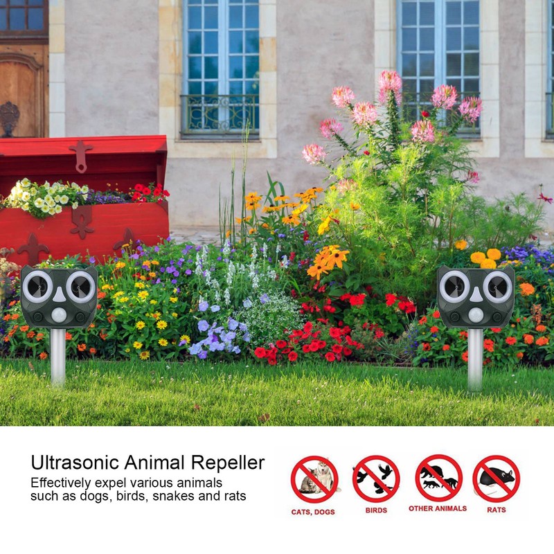 MultiFunctional Solar Ultrasonic Animal Repeller Outdoor Mouse Bird Repeller Device