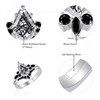 OLIVIASO Kite Cut Black Quartz Rutilated Engagement Ring Set 925