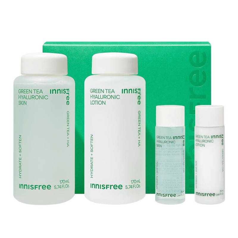 innisfree 이니스프리 그린티 씨드 히알루론산 스킨케어 세트 2종, 스킨+로션