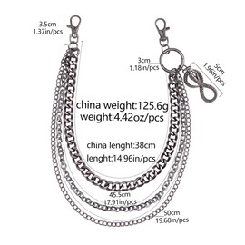 DIKJAK Triple Layer Snake Head Pants Chain - Vintage Waist Chain | Punk Gothic Metal Body Chains, Adjustable Hip Harness for Men & Women