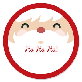 Big Dot of Happiness Jolly Santa Claus - Christmas Party Circle Sticker Labels - 24 Count