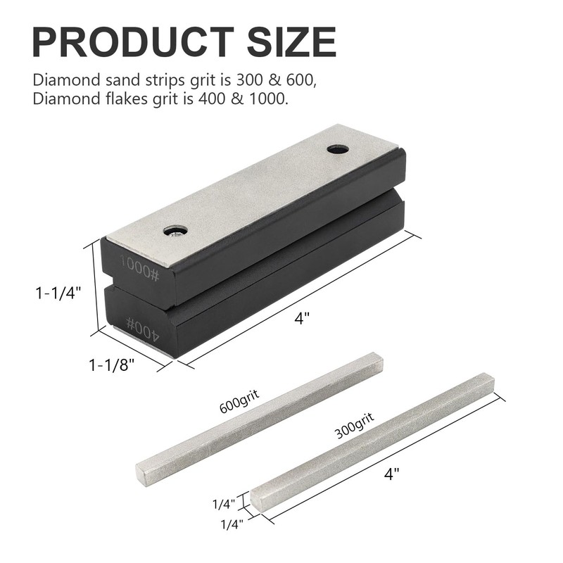 BLSGBUIDING Jointer Planer Blade Sharpening Stone (4-sided, Removable) Coarse, Fine,