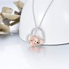 ROMANTICWORK Animal Mother Daughter Necklace 925 Sterling Silver Koala Panda