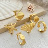 Starfish Seashell Statement Rings for Women Chunky Gold Stackable Rings
