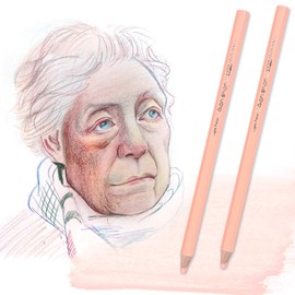 qianshan 2Pcs Flesh Light Color Watercolor Pencils Skin Tone Lead Core Pencil for Portrait Comic Adult Coloring Books Artist Coloring Drawing Sketching Blending