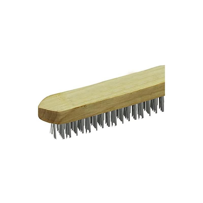 Rolson 42849 4 Row Wooden Handle Wire Brush