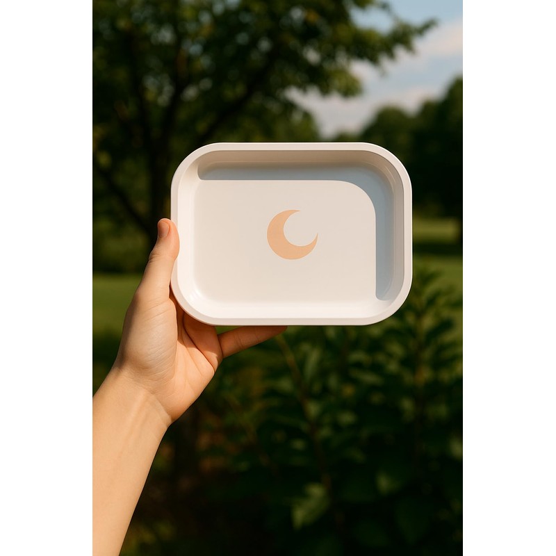 Brando Moon Small Metal Jewelry Tray - Lightweight Makeup Tray