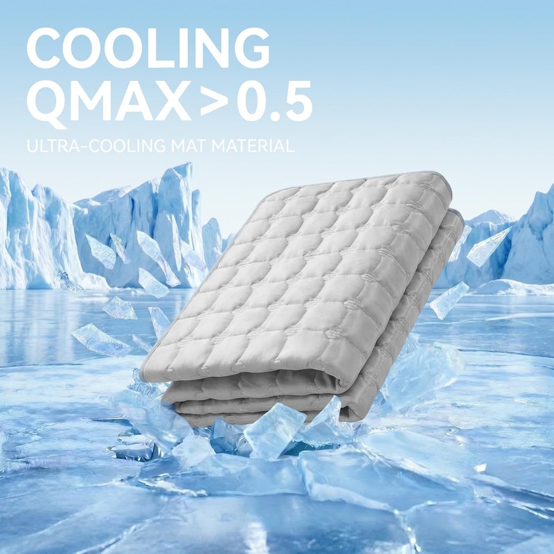 FunFurry Cooling Mat for Dogs，44"X32" Extra Large Pet Pad，Q-Max>0.5 Rapid