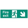 Fire Exit Down Right Sign, SAV, Signs Personal Protection, Site