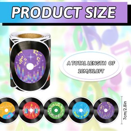 FYSUIMU 32.8 Ft Colorful Musical Record Bulletin Board Border Music Themed Border Trim Self Adhesive Bulletin Board Stickers Roll for School Classroom Office Party Decor