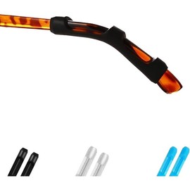 Eyeglass Ear Cushions - Soft Silicone Glasses Ear Grip Temple Tips Eyeglass Pads Anti Slip Eyeglasses Ear Hook Comfort Sport ,7 Pairs (M-Clear, All) - Color: Black，clear，blue, Size: all0