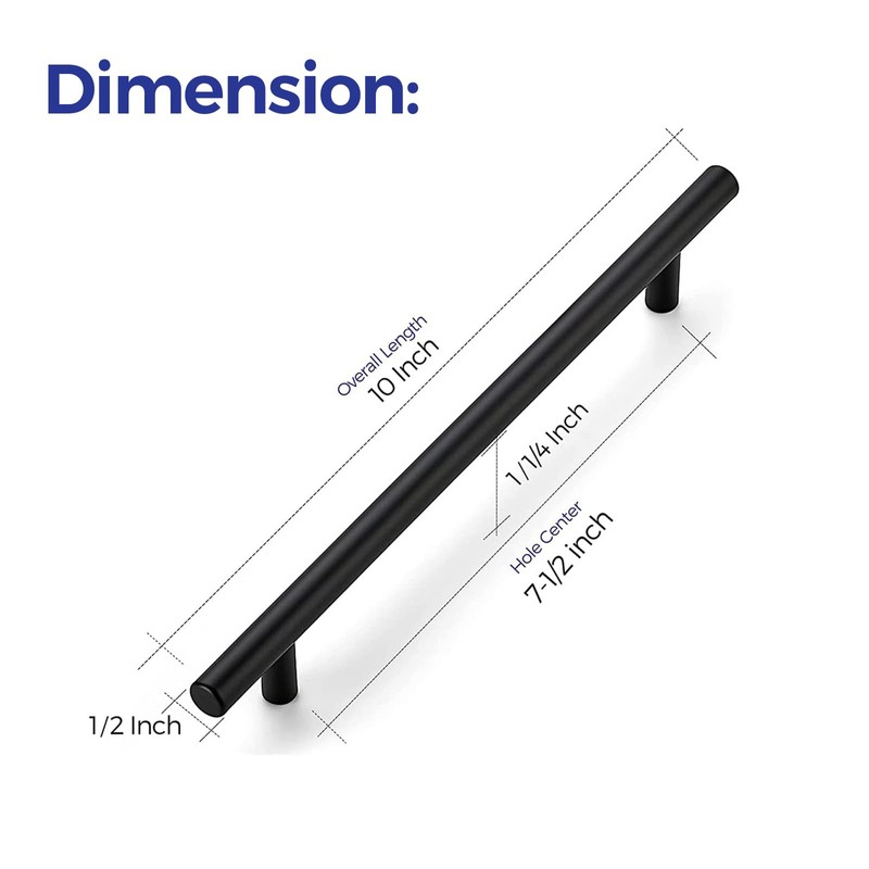 Ravinte 10 Inch Cabinet Handles Matte Black Drawer Pulls Stainless