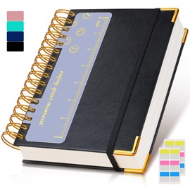 Spiral Notebook Journal 5.75” x 8.38”, 300 Pages Hardcover Leather Lined Journals for Women Men, A5 Small College Ruled Notebooks with 100 GSM Thick Paper, Spiral Journal for Writing Work School,