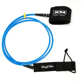 XM SURF MORE Regular 6ft Surfboard Leash with Tangle Free Upgrade, Cord Thickness (.270in), Key Pocket, Unbreakable Swivels, Detachable Railsaver, Made in USA