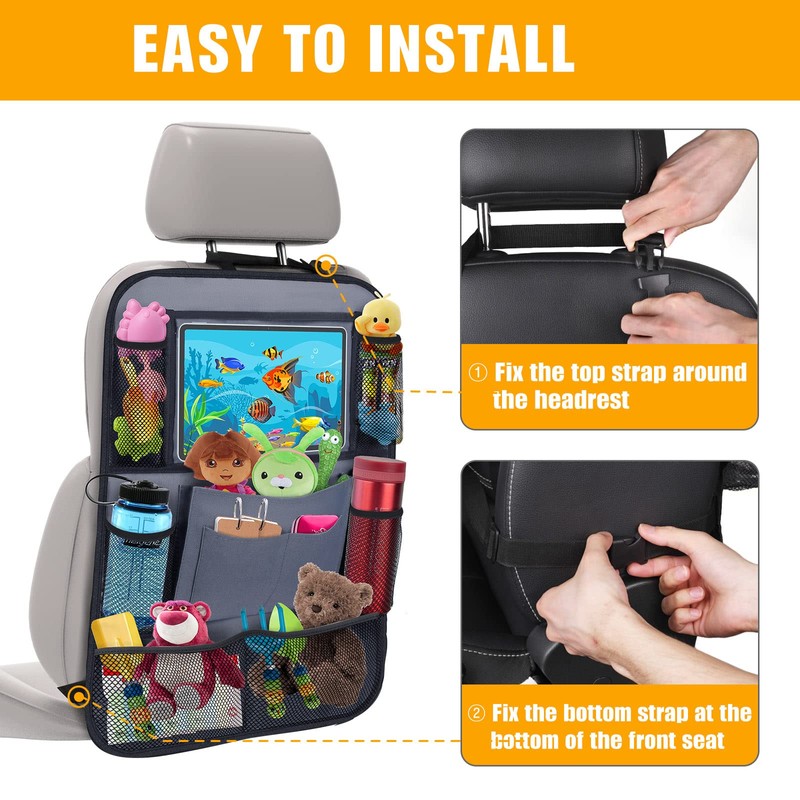 ULEEKA Car Backseat Organizer with 11" Table Holder, 10 Storage